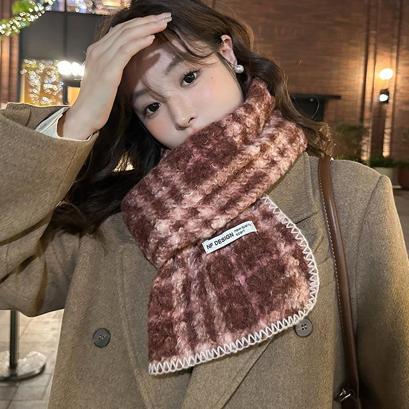 Wind Ankara Red Lamb Fleece Scarf Women's Autumn and Winter Warm Neck Protection Thickened Versatile Scarf Student