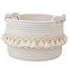 Fashionable Cotton Rope Storage Basket High Quality Cotton Rope Holder Basket with Tassels Designed For Stylish Storage