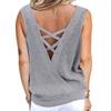 Women's Round Neck Knitted Long Sleeve Color Block Pullover Sweaters S-XXL