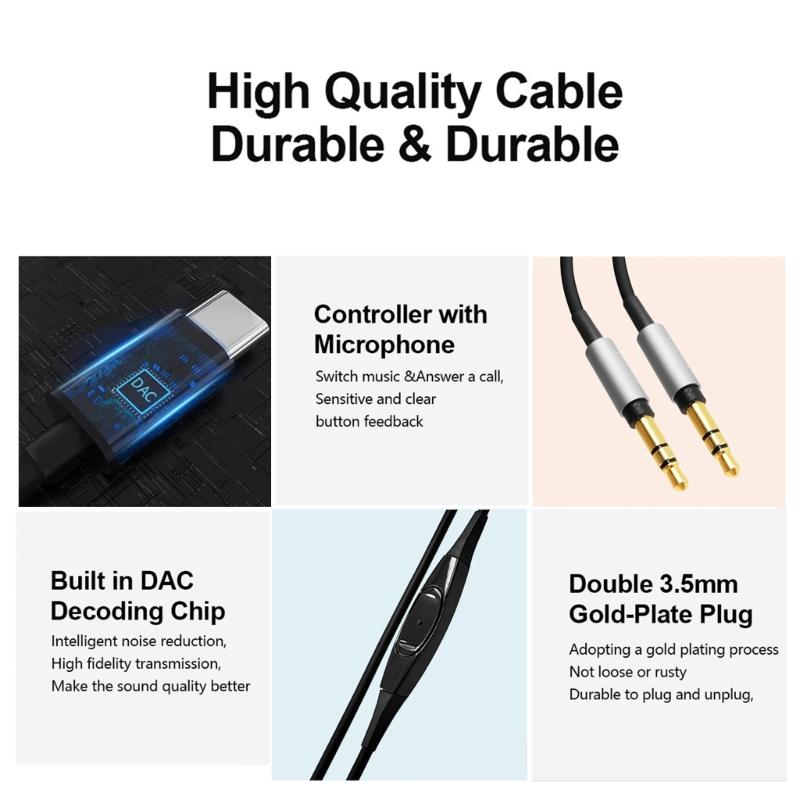 Durable Cable for MDRZ7 Z1R D7100 D7200 Headphone Cord PVC Wire with Mic Improve Your Listen Experience Hifi Sound Cord