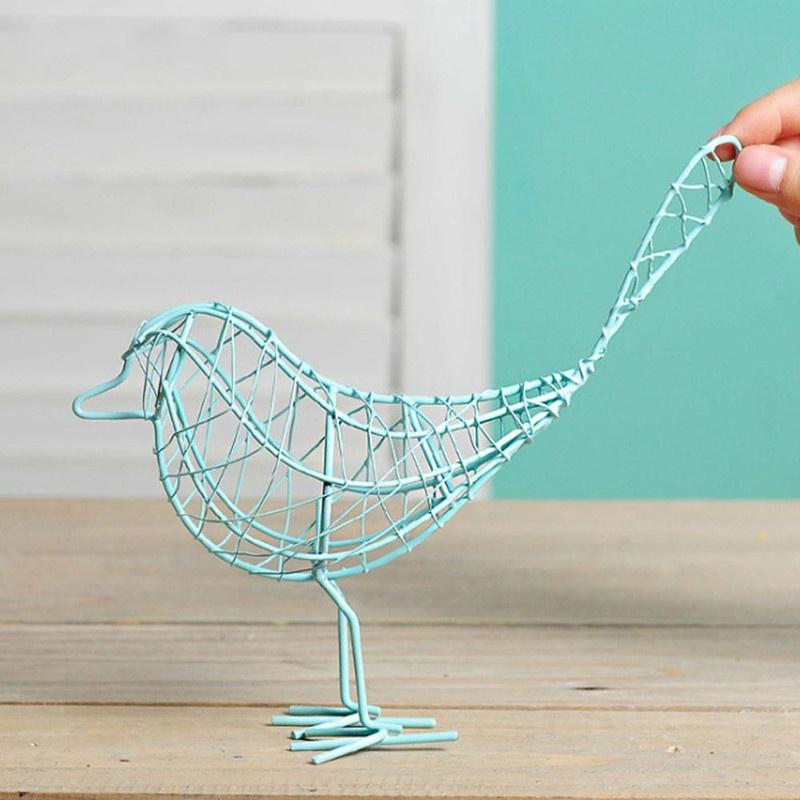 1PCS Fashionable Metal Wire Iron Bird Craft Iron Wire Bird Beautiful Decoration Gift Office Desktop