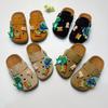 Cartoon Cute Children’s Closed-Toe Non-Slip Retro Half-Slippers with Thick Soles
