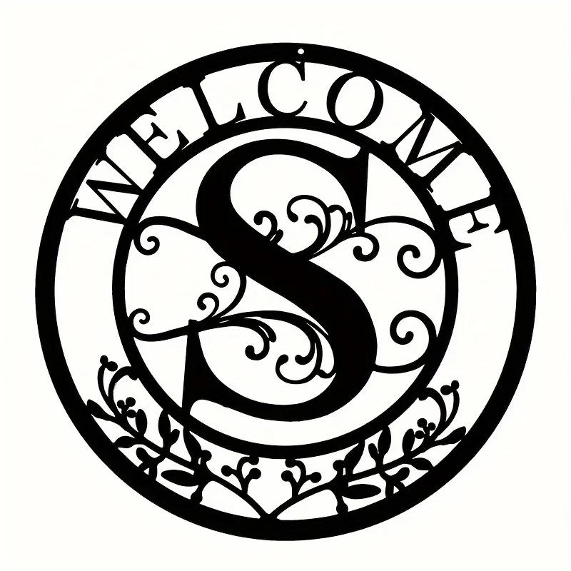 1pc Personalized Family Name Metal Sign (12in) - Letter Design Birthday Gift