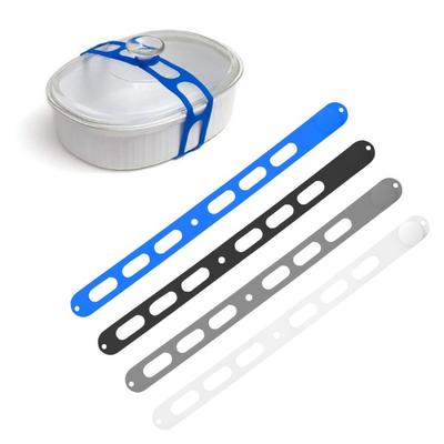 3/4Pcs Pot Lid Strap Adjustable Silicone Bands Stretchable Self-Locking Dishwasher Safe BPA-Free Lid Securing