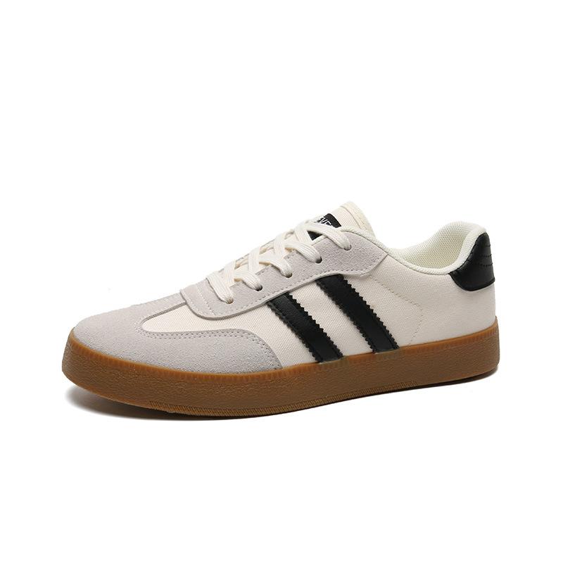 

Men s shoes trendy summer breathable canvas shoes men s Korean version board shoes versatile German training white shoes 44 бежевий