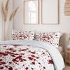 Horror Duvet Cover Set, Splashes of Blood Grunge Style Bloodstain Horror Scary Zombie Halloween Themed Print, Decorative 3pcs