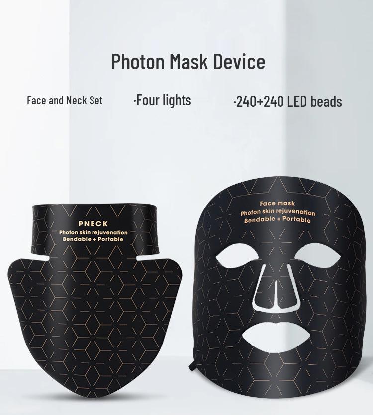 LED Face Brightening Mask - 4 Color Light Therapy Silicone Mask for Home Use
