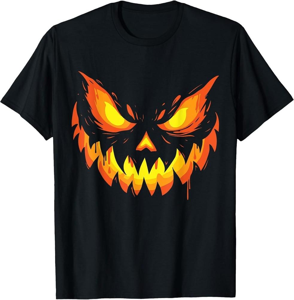 Scary Jack O Lantern Flame Halloween T-shirt