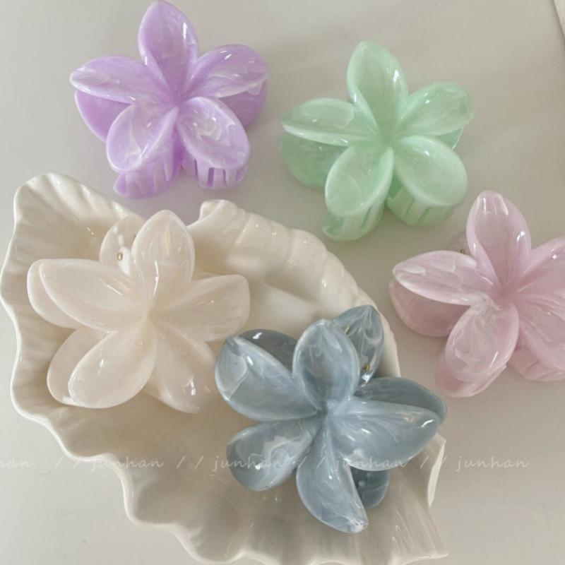 Farbverlauf Frangipani Haarspange Damen Vielseitig Süß Resort Fee Haifisch-Clip Vintage Haaraccessoires