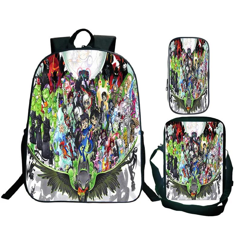 Pupil Duet Night Abyss Fun Game Rucksack Carry Carrier Pen Case 3pcs Style Custom Rucksacks DIY Pattern Backpack Mochilas