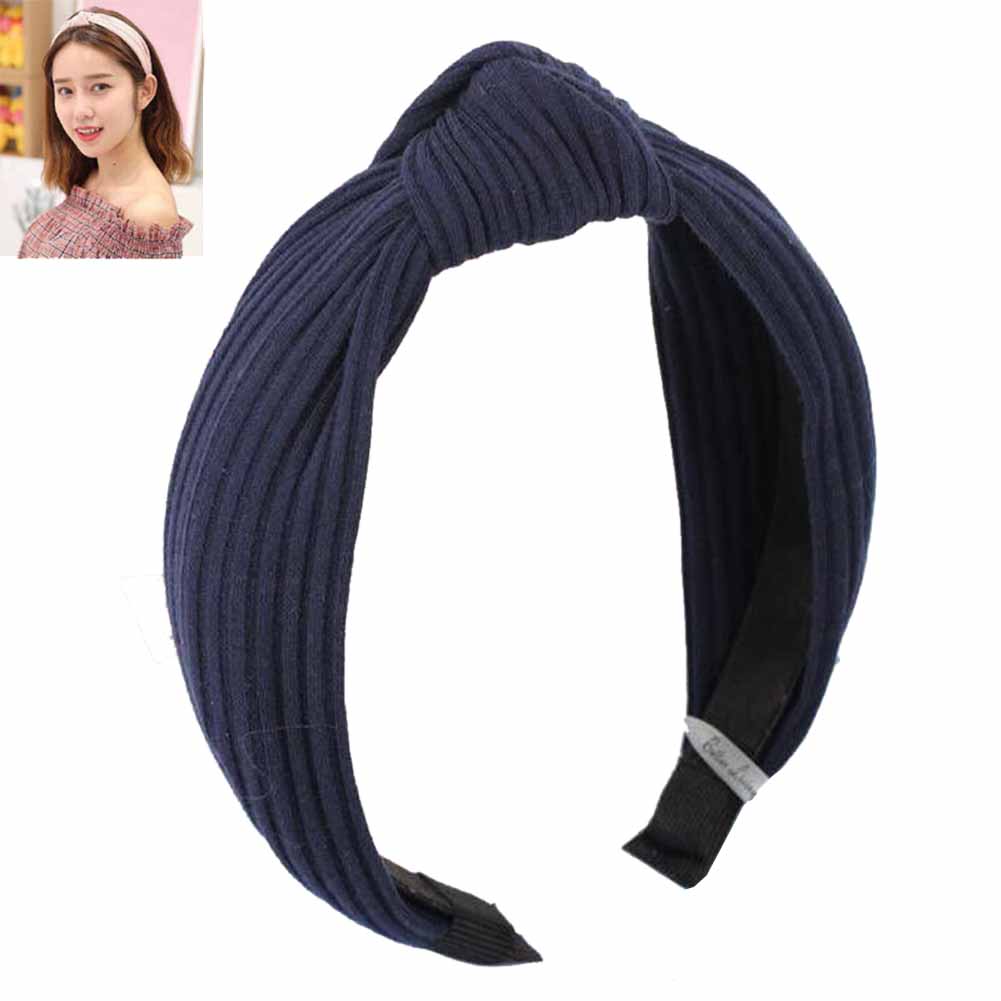 Cross-Knotted Solid Color Fabric Headband