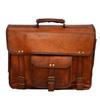 Vintage Art Messenger Shoulder Briefcase Laptop Bag Leather Men's Genuine Brown