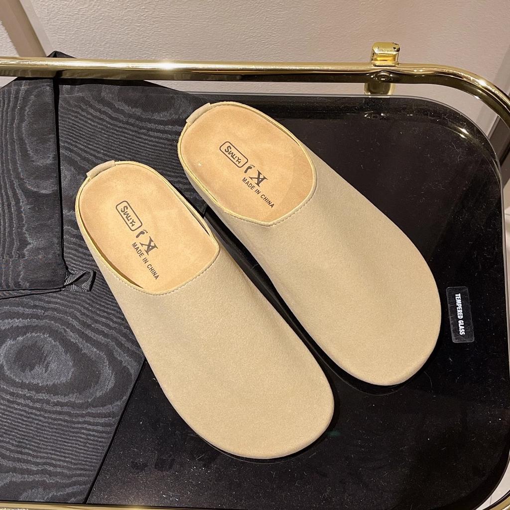 Platform Birkenstock shoes bag head half slippers women's outer wear 2025 spring and summer new retro Muller shoes soft sole Birkenstock half to