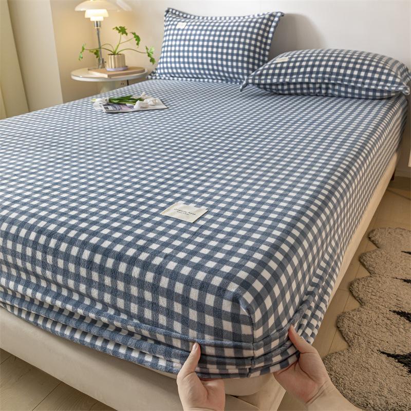 Thermo-Bettwäsche aus Samt, Matratzenbezug aus Plüschstoff für den Winter, Bettbezug, Bettlaken-Set für Einzel-, Doppel-, King- und Queen-Betten