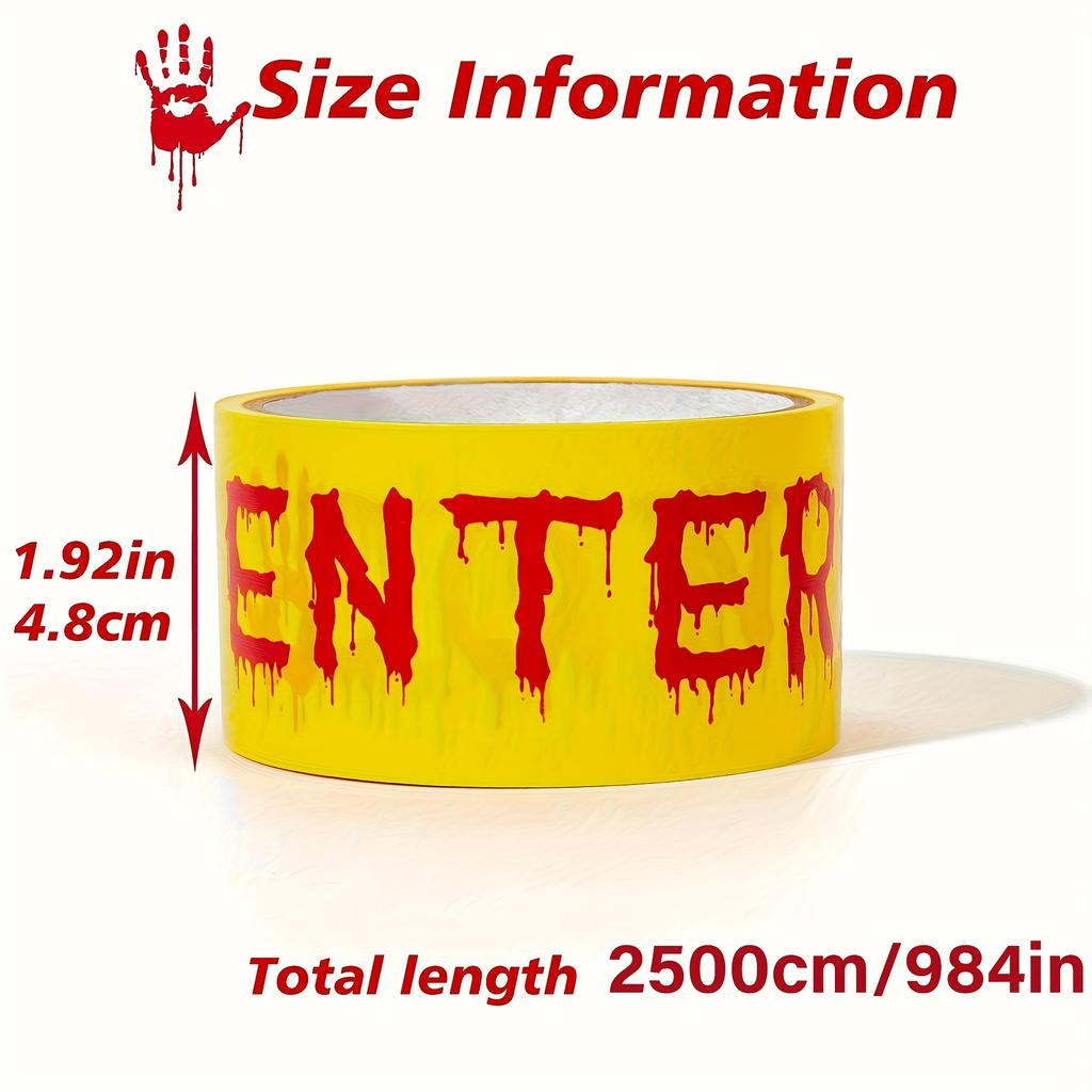 1PC Halloween Warning Tape 1.9 Inches X 82 Feet, Halloween Decoration Warning Tape, Indoor/Outdoor Party Decoration, No Entry
