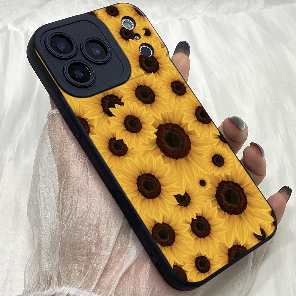 M420 Art Sunflowers Angel Eyes Soft Phone Cases for iPhone Samsung Galaxy Xiaomi Rdemi Huawei Honor Infinix Realme OPPO Vivo All Model TPU Case