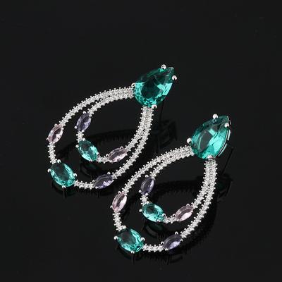 Earrings Women'S Full Diamond Droplet Earrings Sexy Color Zirconium Big Stud Earrings Valentine'S Day Gift