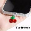 1pcs Red Cherry Phone Dust Plug Accessories Decoration Hanging Pendant for IPhone Samsung Xiaomi Type-C Charging Port2