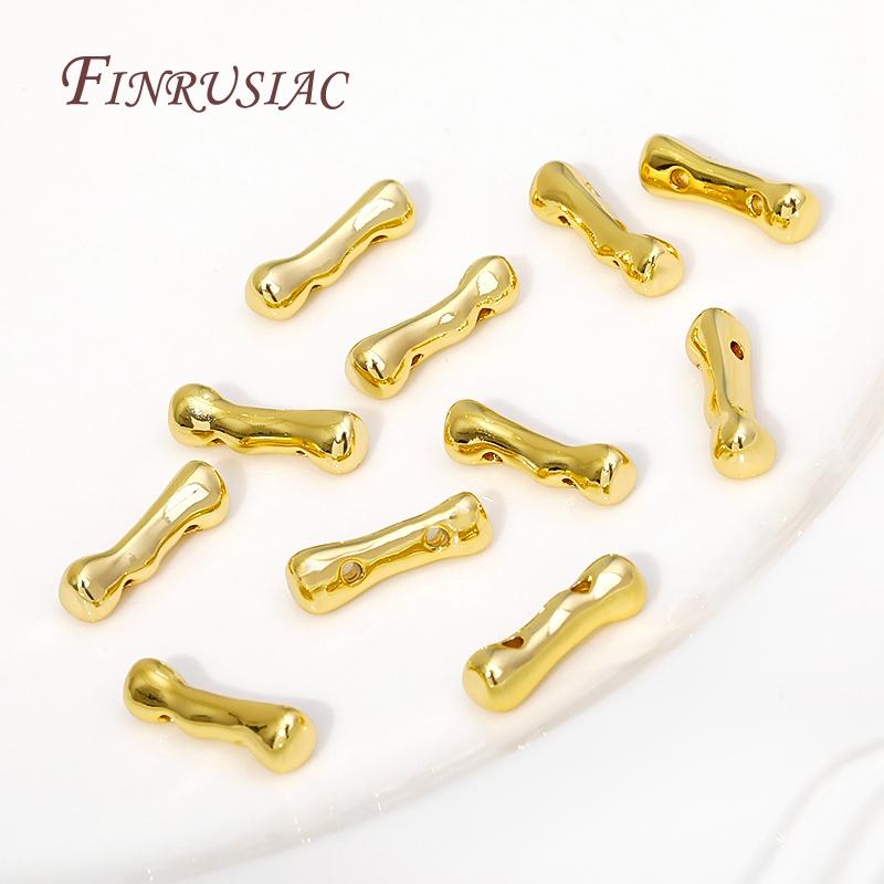 18K Gold Plated 2 Holes Separators Bars,Irregular Shape Spacer Bar,Handmade Decorative DIY Beading Jewelry Materials
