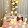 LED Pink Rose Flower String Lights USB powered for Wedding Home Party Birthday Festival Indoor Outdoor Decorations 1.5M/3M