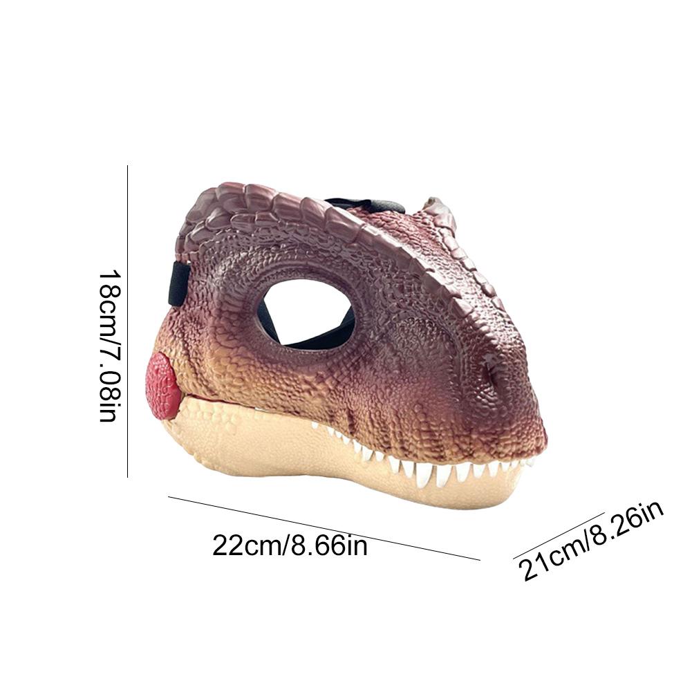 Moving Jaw Dino Mask with Dinosaur Scream Dinosaur Head Face Mask Lifelike Dinosaur Mask Headwear for Halloween Carnival Party