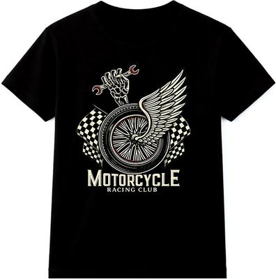 Motorrad Rennsport T-Shirt Geflügeltes Rad Vintage Biker Motorrad Grafik T-Shirt