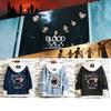 ENHYPEN BLOOD SAGA Tour Printed Denim Jacket ENGENE Fan Hooded Loose Support Jacket