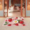 3D Strawberry Daisy Rug Pink Sweet Girl Bedroom Rug Entryway Doormat Non Slip Soft Easy Clean Durable Kawaii Home Decor Carpet