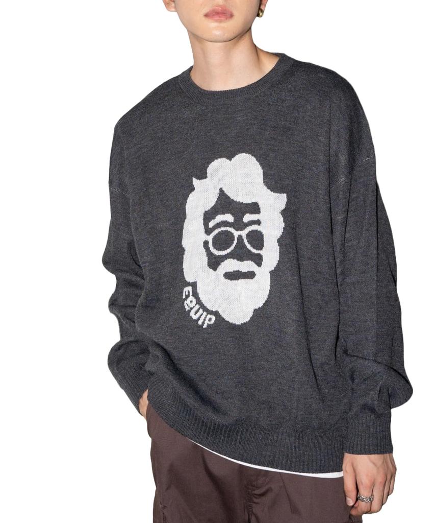 WEGO Unisex Knit Jacquard Graphic Pullover Long Golf Loose Korean Size Pattern 12 Sweater, Oversized, Sleeve, Wear, Fall/Winter Casual, Fit, Style,