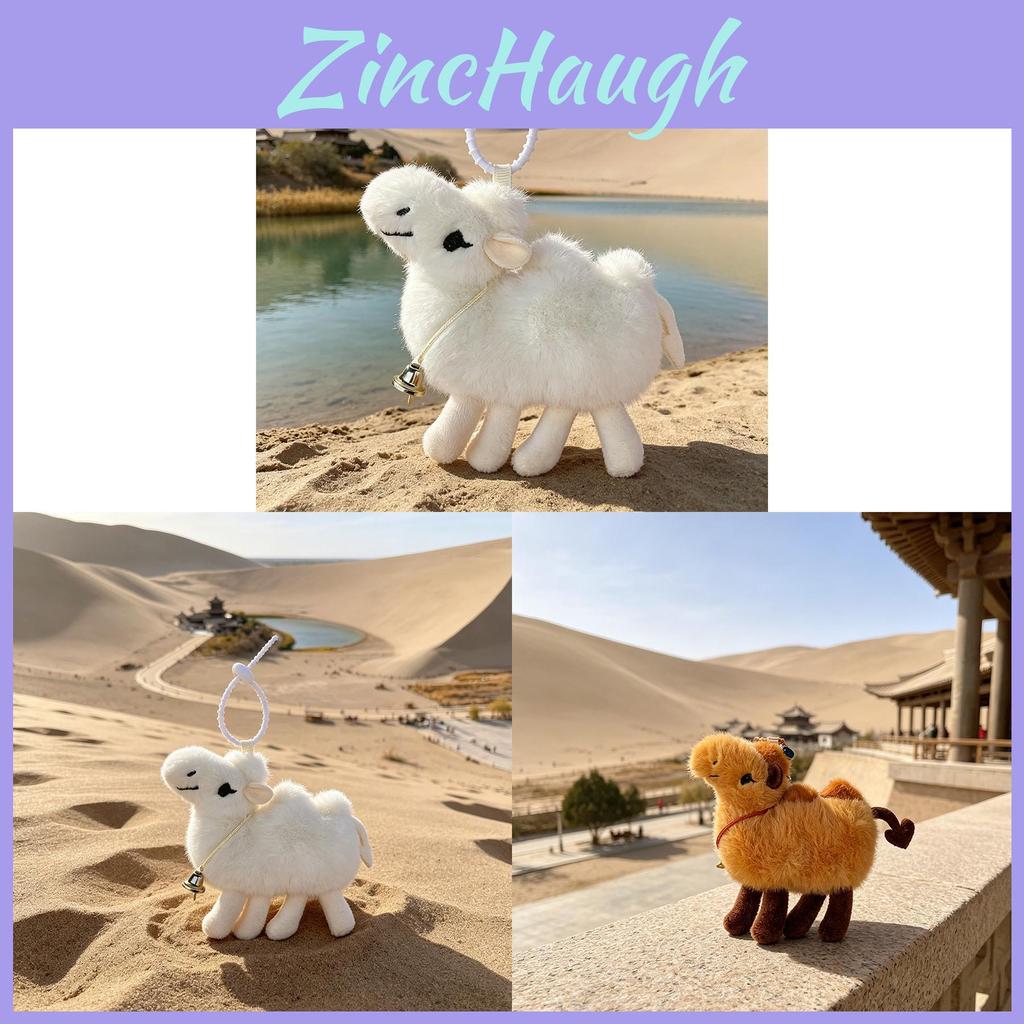 Cute Desert Camel Plush Keychain With Pp Cotton Filling For Travel Accessories And Gifts