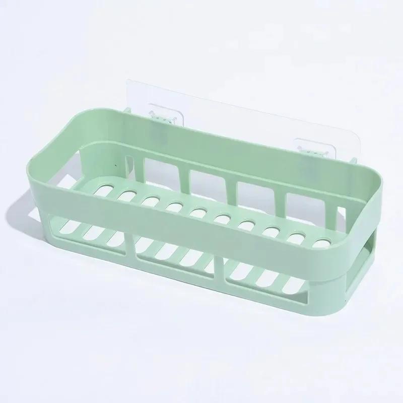 Shower Caddy Plastic Drain Rack Multi Wall-Mounted Purpose Bathroom Storage Shelf Self-Adhesive Shower Organizer Supplies