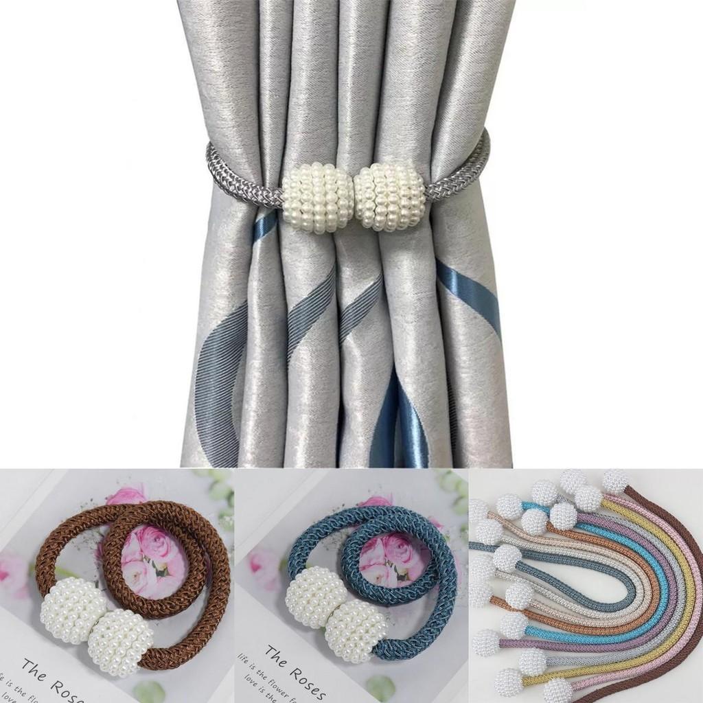 Chic Magnetic Curtain Tiebacks Featuring Braided Ball Buckle For Home Dcor