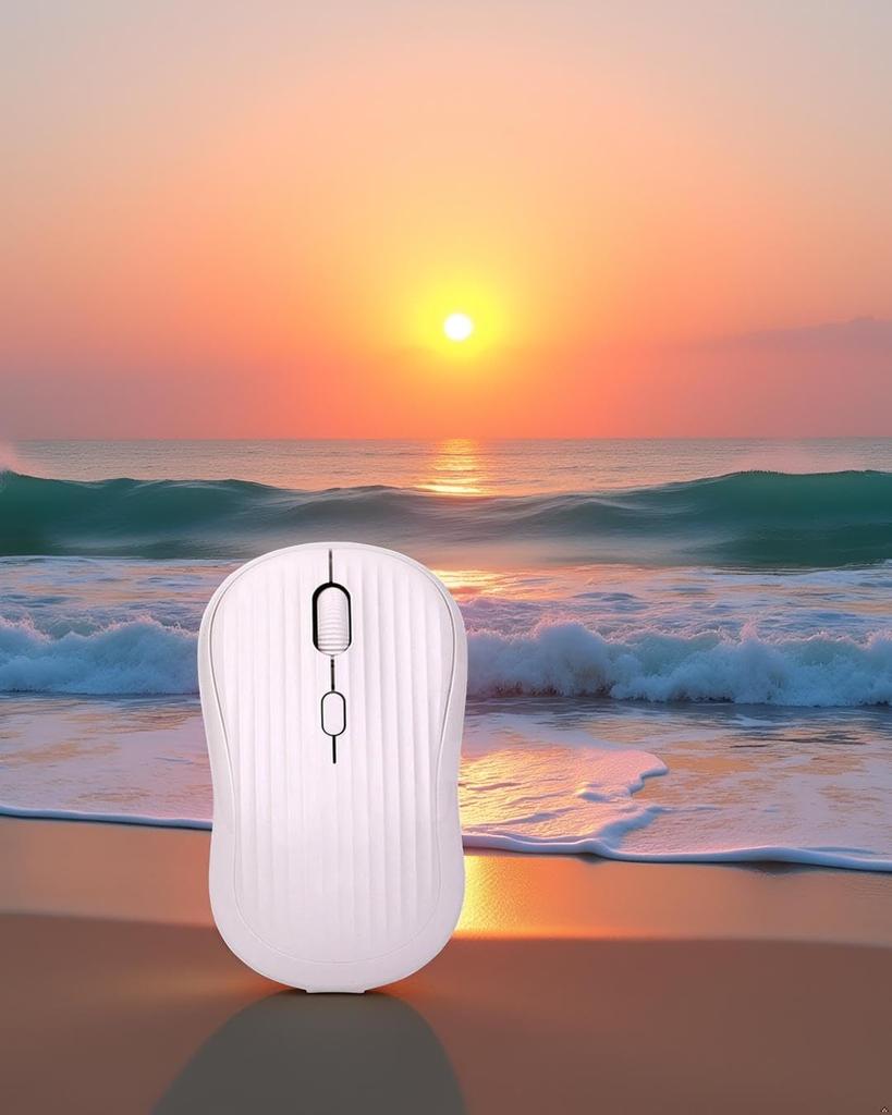 Wireless Bluetooth & 2.4GHz Quiet Mouse with 3 DPI Settings, USB Receiver, Type-C Rechargeable, Long Battery Life, Ergonomic Design, Stylish Striped