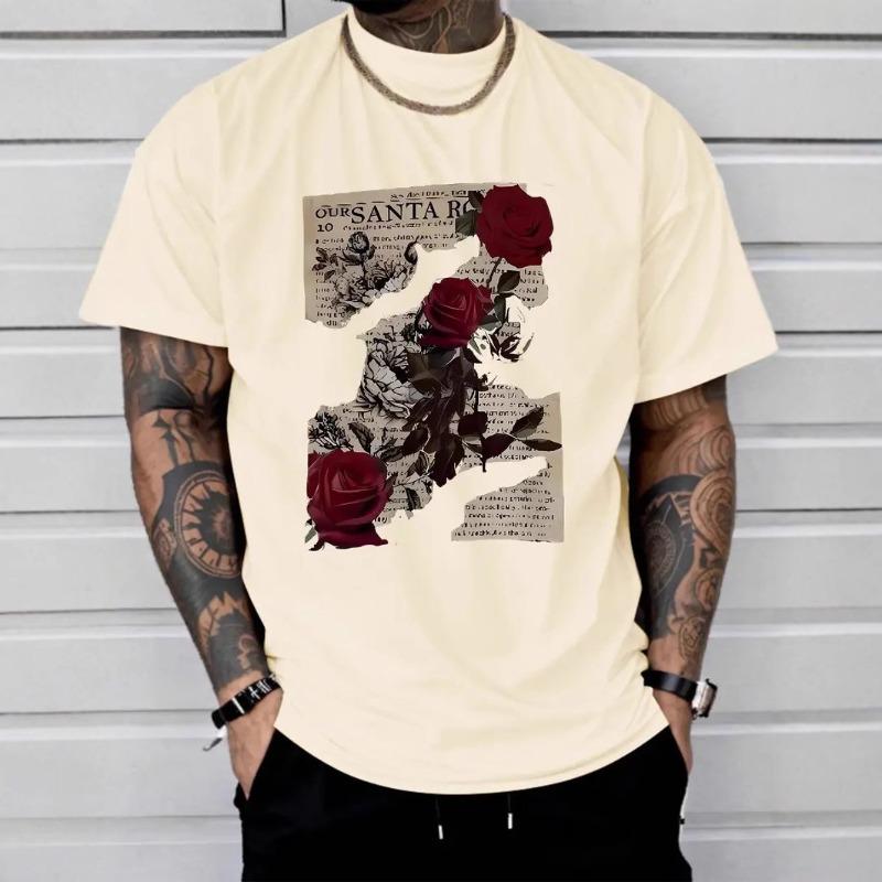 Short Sleeved Summer Casual 3D Printed T-shirt Versatile Round Neck Men's Top Shirt