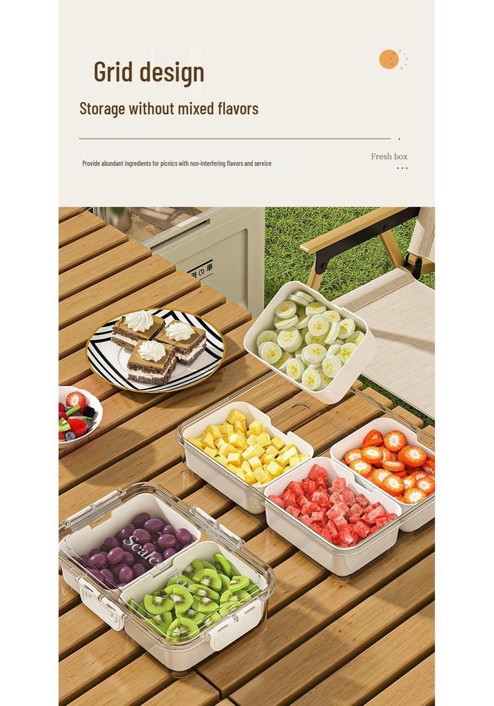 Large Capacity 4-Compartment Spice and Seasoning Storage Box