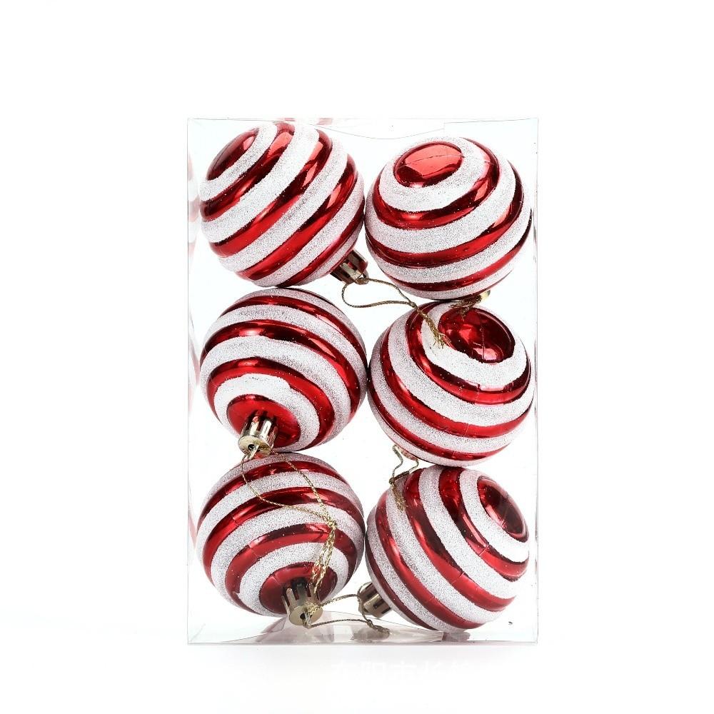 

6 шт. Расписной пластиковый рождественский шар для рождественской домашней вечеринки, праздничного торжества 5