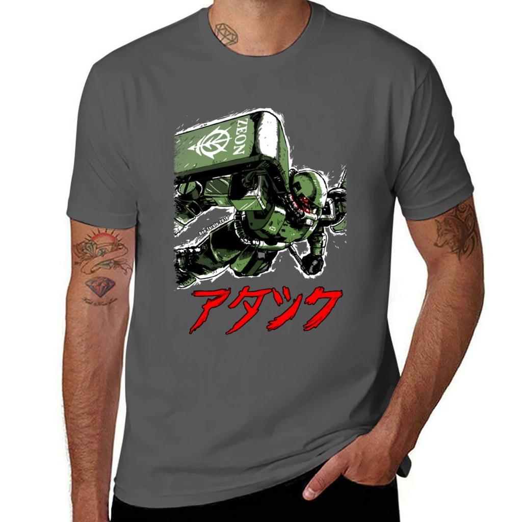 Zaku Attack TShirt Soft Casual Short Sleeve Cotton Tee