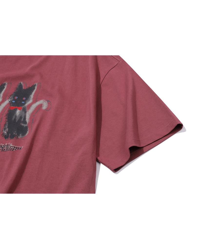 CPGN STUDIO Ghosty Cats Short Sleeve T-Shirt Smoke Pink