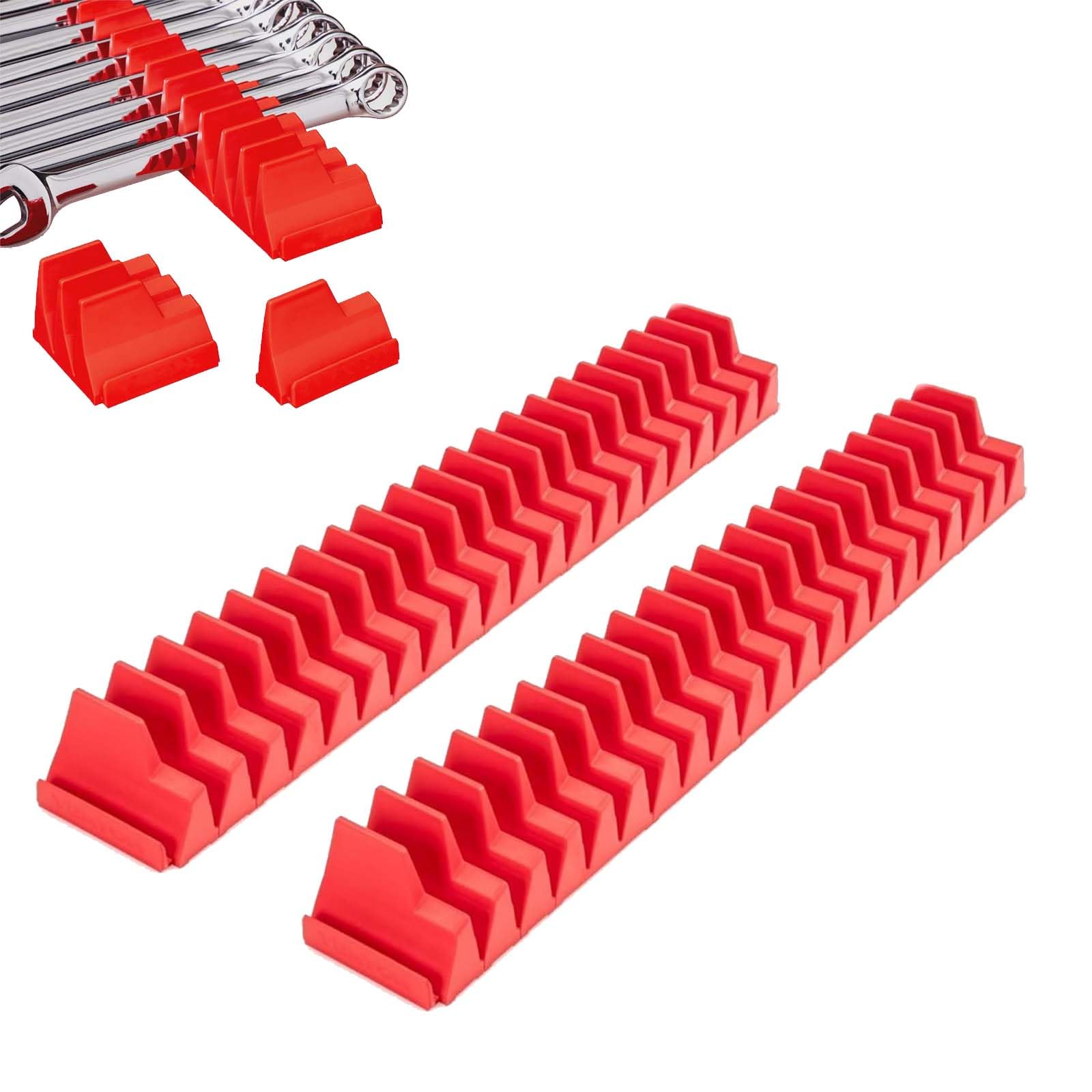 

Set of 2 Magnetic Wrench Magnetic Spanner Organizer Rack Tool Holds 46 Toolbox Holder for Professionals and Includes ID Tag Holders, Tray, Wrenches,