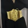 Elastic Gold Cummerbunds Shinny Blingbling Corset Belt Personality Leopard Print Waistband  Women