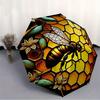 1pc Bee Honeycomb Automatic Open/close Umbrella, 8-Rib Sturdy Structure, Portable Travel Umbrella, Parties, Everyday Use, Outdoor Accessory,