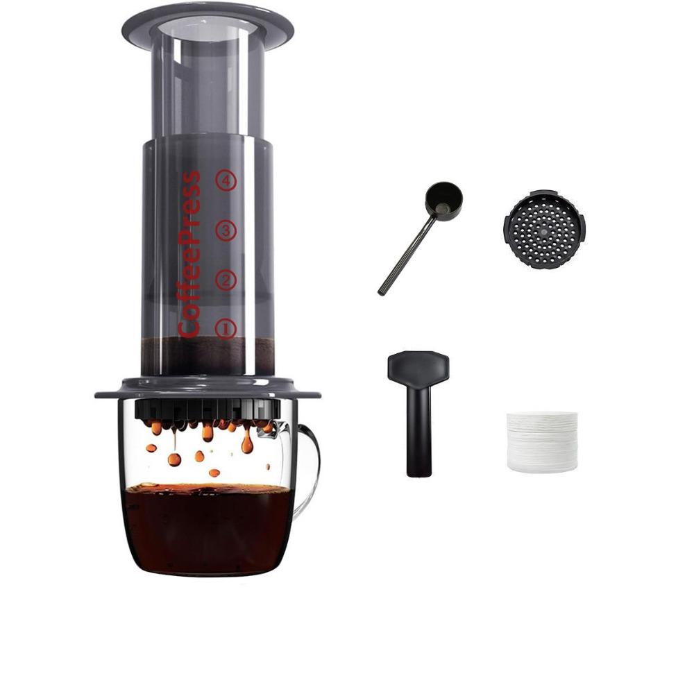 French Style Press Coffee Pot Portable Hand Pour Coffee Maker Coffee Machine Coffee Kettle  Camping