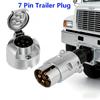 1PC 7 Pin Trailer Plug Socket 12V Trailer RV Towing Plug Socket Car Truck Trailer Coupling Connector Aluminum Alloy For EU Plug