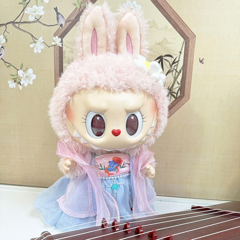 For 38cm Labubu Doll Clothes Fashion Hanfu Clothes Doll Clothes Color Match Hoodies Dolls Accessories Cute Decoration Little Cloths