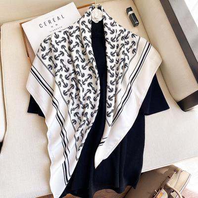 New Spring and Autumn Style Big Square Scarf for Women In Summer Sunscreen Shawl Decorative Scarf Printed Dual-purpose Fashion Scarf