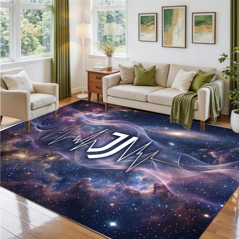 Juventus FC Design Crystal Velvet Rug Soft Decorative Mat for Bedroom Entrance