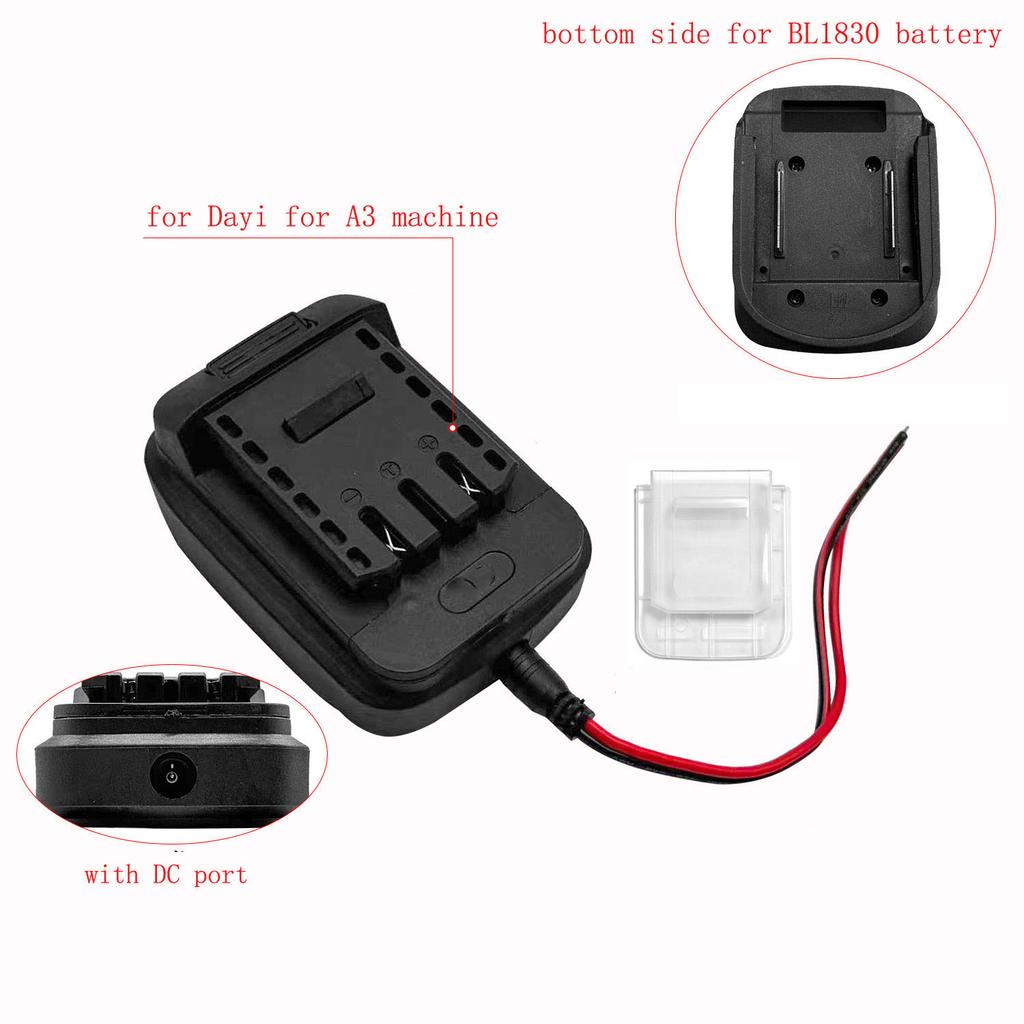 1pc For BL1830 Battery Converter Power Adapter With Cable Dust Cover DC Hole Battery Adapter Power Tool Accessories