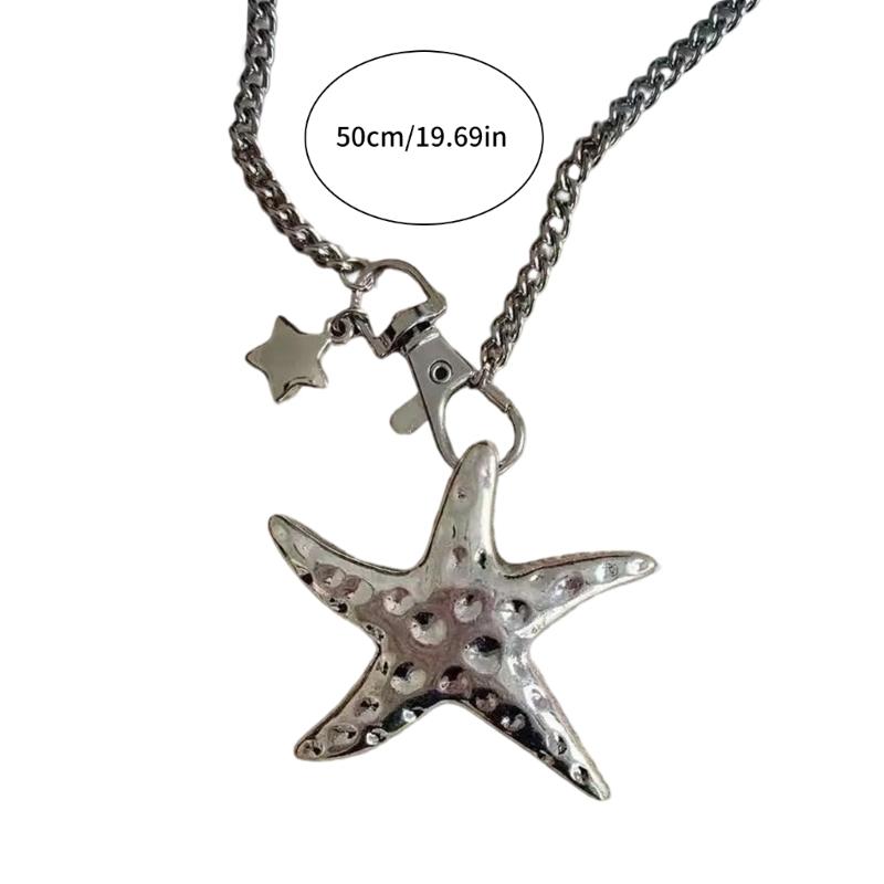 Retro Star Pendant Necklace Unique Necklace Exaggerated Metal Necklace Perfect for Youthful Fashion Enthusiasts