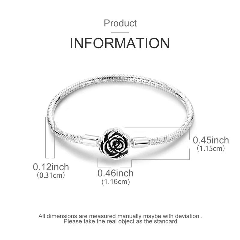 Original Bracelets 925 Silver Snowflake Heart Safety Chain Charms Bead Bracelet For Birthday Wedding Jewelry DIY Making