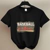 Women's Short Sleeve T-Shirt Baseball Vibes Print for Outdoor Summer Baseball Games Young Women with a Sporty Energetic Style
